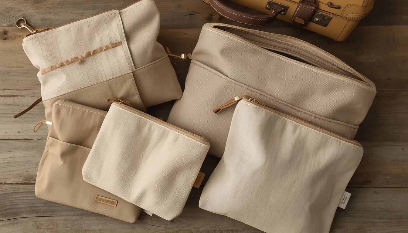 Linen Travel Pouch Set